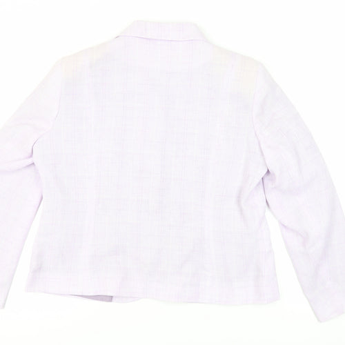 Bonmarché Womens Purple Plaid Jacket Blazer Size 18 Button