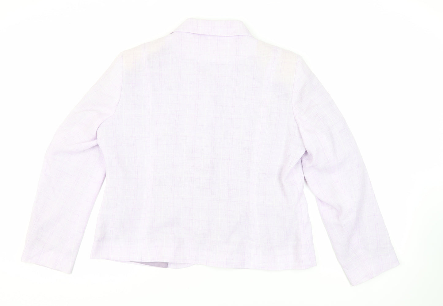 Bonmarché Womens Purple Plaid Jacket Blazer Size 18 Button