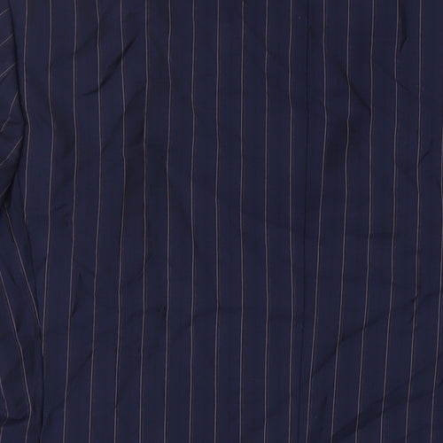 Berkley Bowen Mens Blue Striped Polyester Jacket Suit Jacket Size 40 Regular