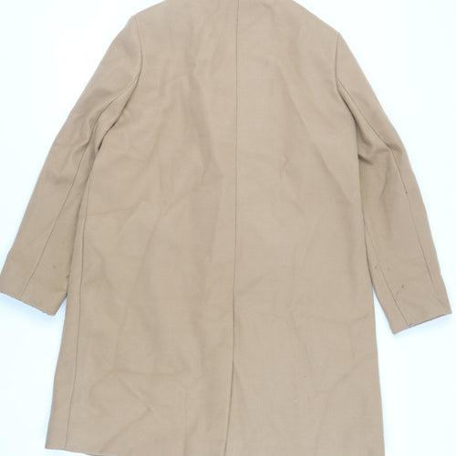 Marks and Spencer Womens Beige Overcoat Coat Size 16 Snap