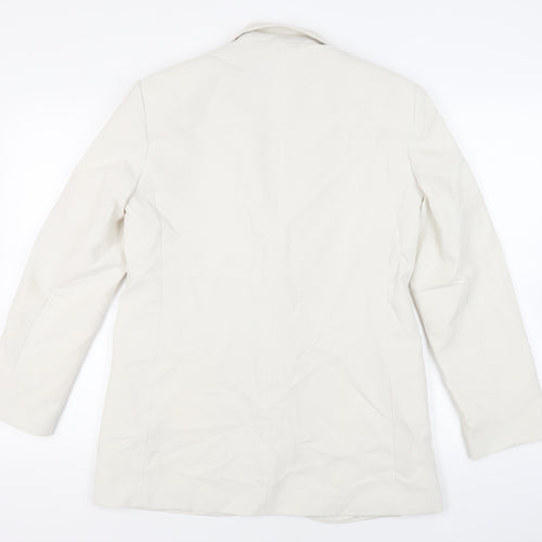 Zara Womens Ivory Jacket Blazer Size M Button