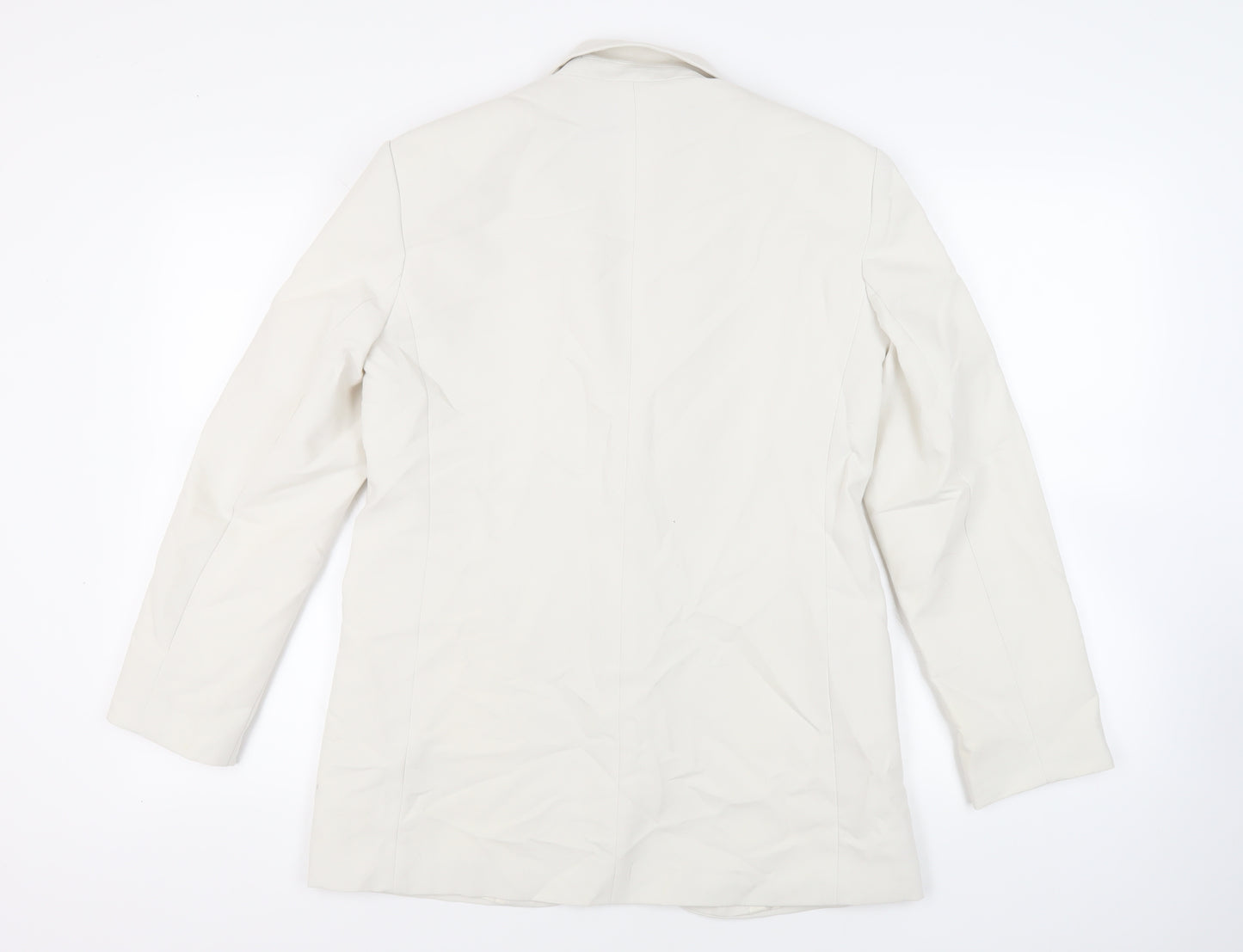 Zara Womens Ivory Jacket Blazer Size M Button