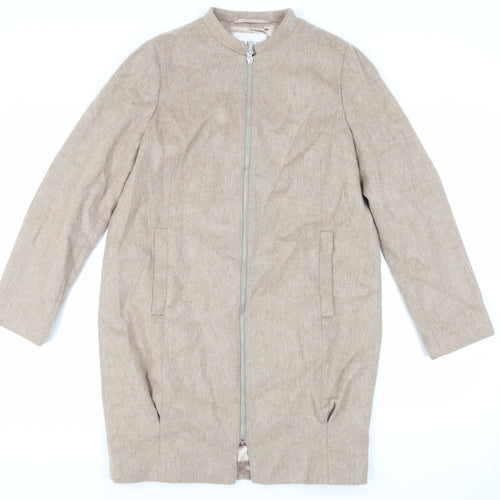 Precis Womens Beige Overcoat Coat Size 8 Zip