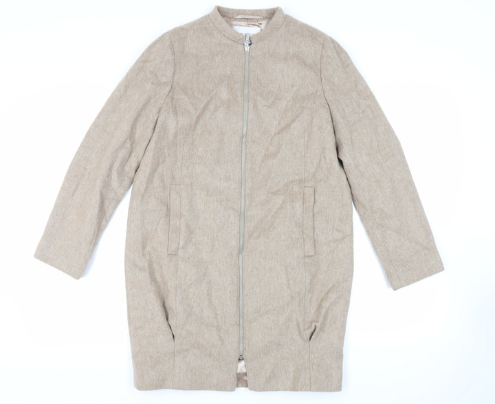 Precis Womens Beige Overcoat Coat Size 8 Zip