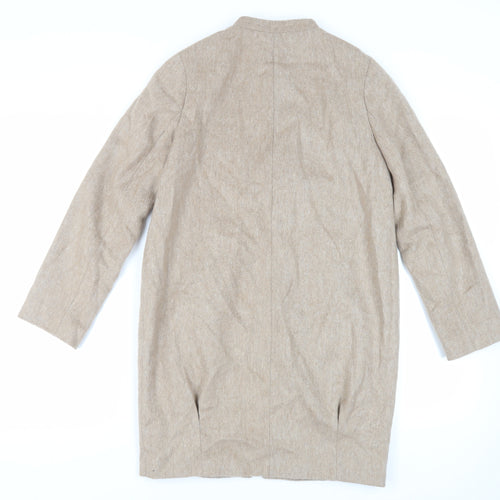 Precis Womens Beige Overcoat Coat Size 8 Zip