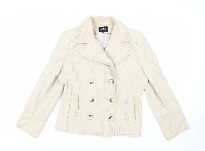Per Una Womens Beige Jacket Size 14 Button