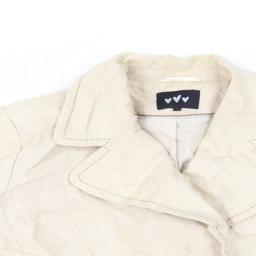 Per Una Womens Beige Jacket Size 14 Button