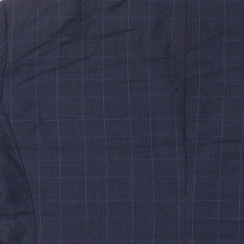 Savoy Taylors Guild Mens Blue Plaid Wool Jacket Suit Jacket Size 42 Regular