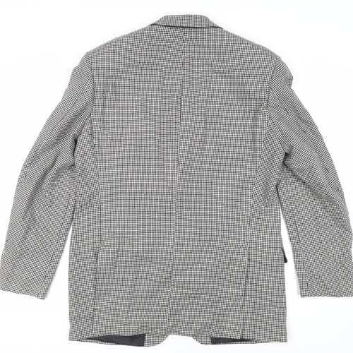 Marks and Spencer Mens Black Geometric Wool Jacket Blazer Size 42 Regular