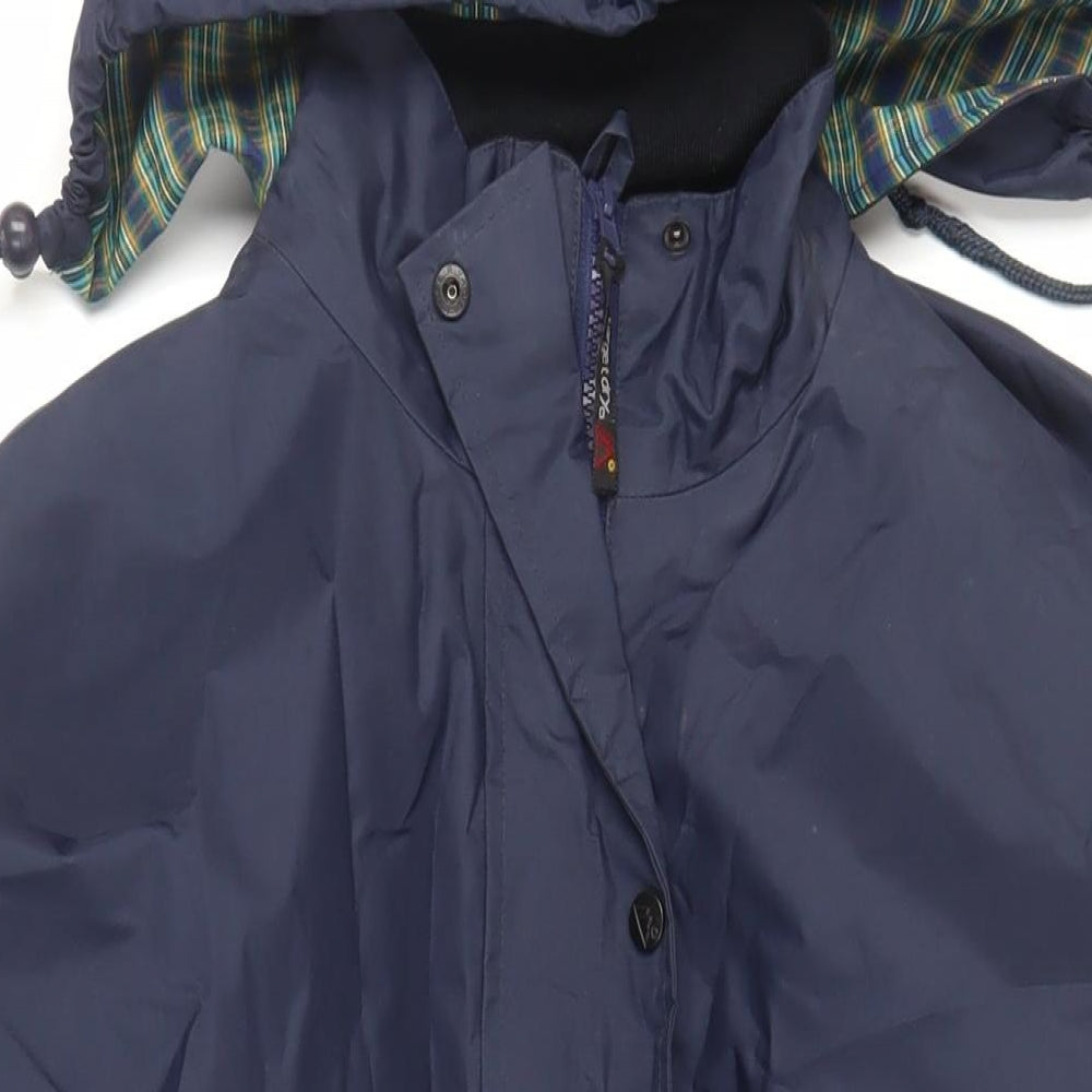 Target Dry Womens Blue Rain Coat Coat Size 12 Zip - Waterproof Hooded