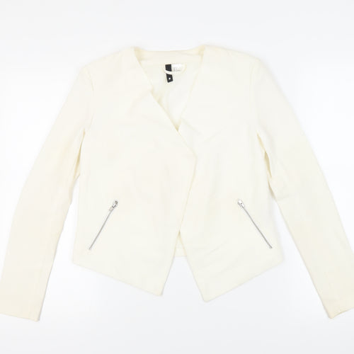 H&M Womens Ivory Jacket Blazer Size 6 - Open