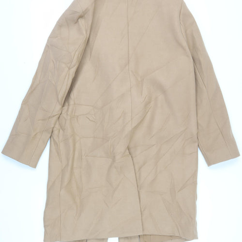 Marks and Spencer Womens Beige Overcoat Coat Size 14 Snap