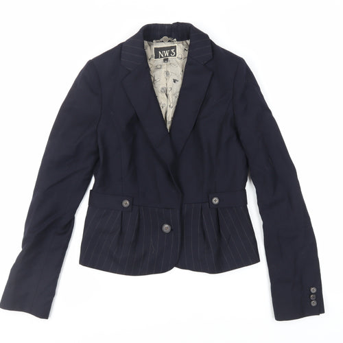 N.W.3 Womens Blue Jacket Blazer Size 8 Button