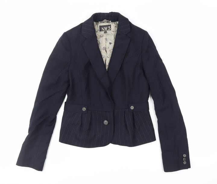 N.W.3 Womens Blue Jacket Blazer Size 8 Button