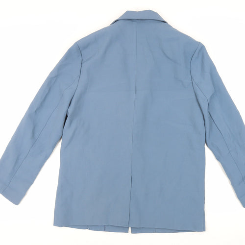 Missguided Womens Blue Jacket Blazer Size 6 Button