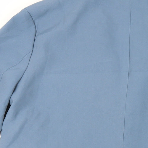 Missguided Womens Blue Jacket Blazer Size 6 Button