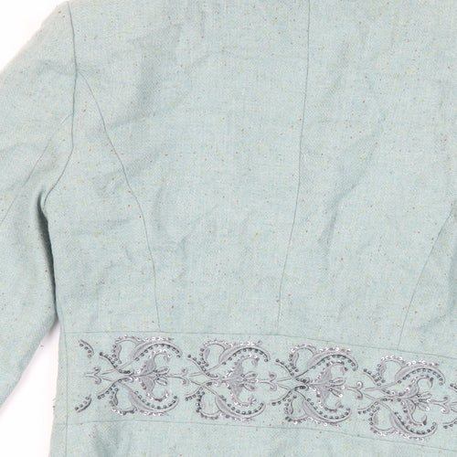VILA Womens Green Jacket Blazer Size XS Button - Embroidered
