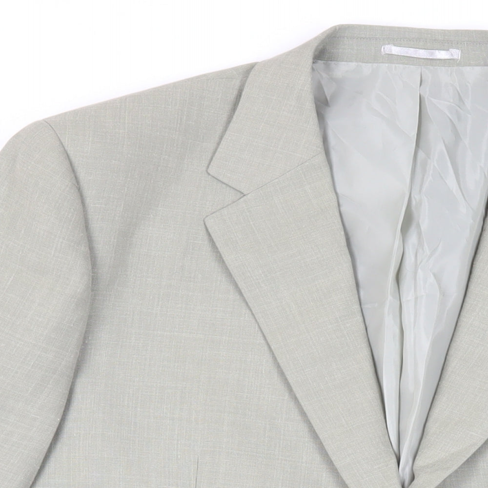 Brook Taverner Mens Green Polyester Jacket Suit Jacket Size 44 Regular