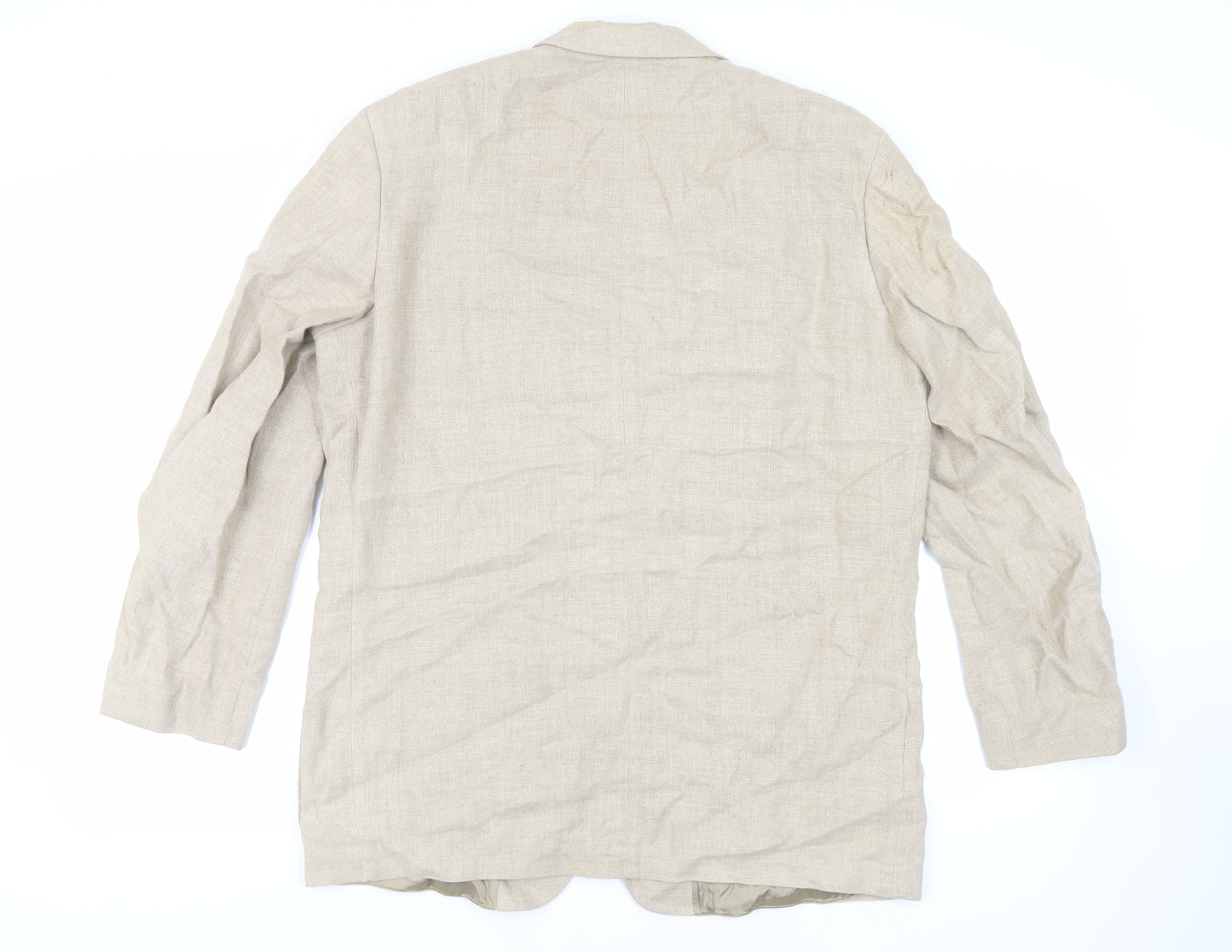 Marks and Spencer Mens Beige Linen Jacket Blazer Size 42 Regular