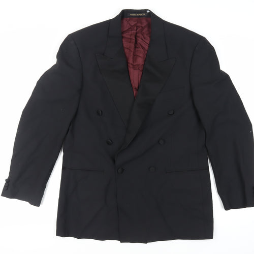 Marks and Spencer Mens Black Polyester Tuxedo Suit Jacket Size 40 Regular