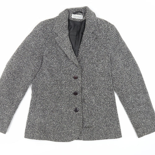 Slimma Womens Grey Jacket Blazer Size 10 Button