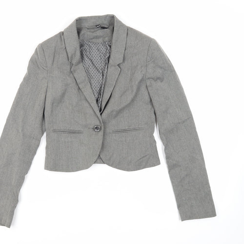 Divided by H&M Womens Grey Jacket Blazer Size 6 Button