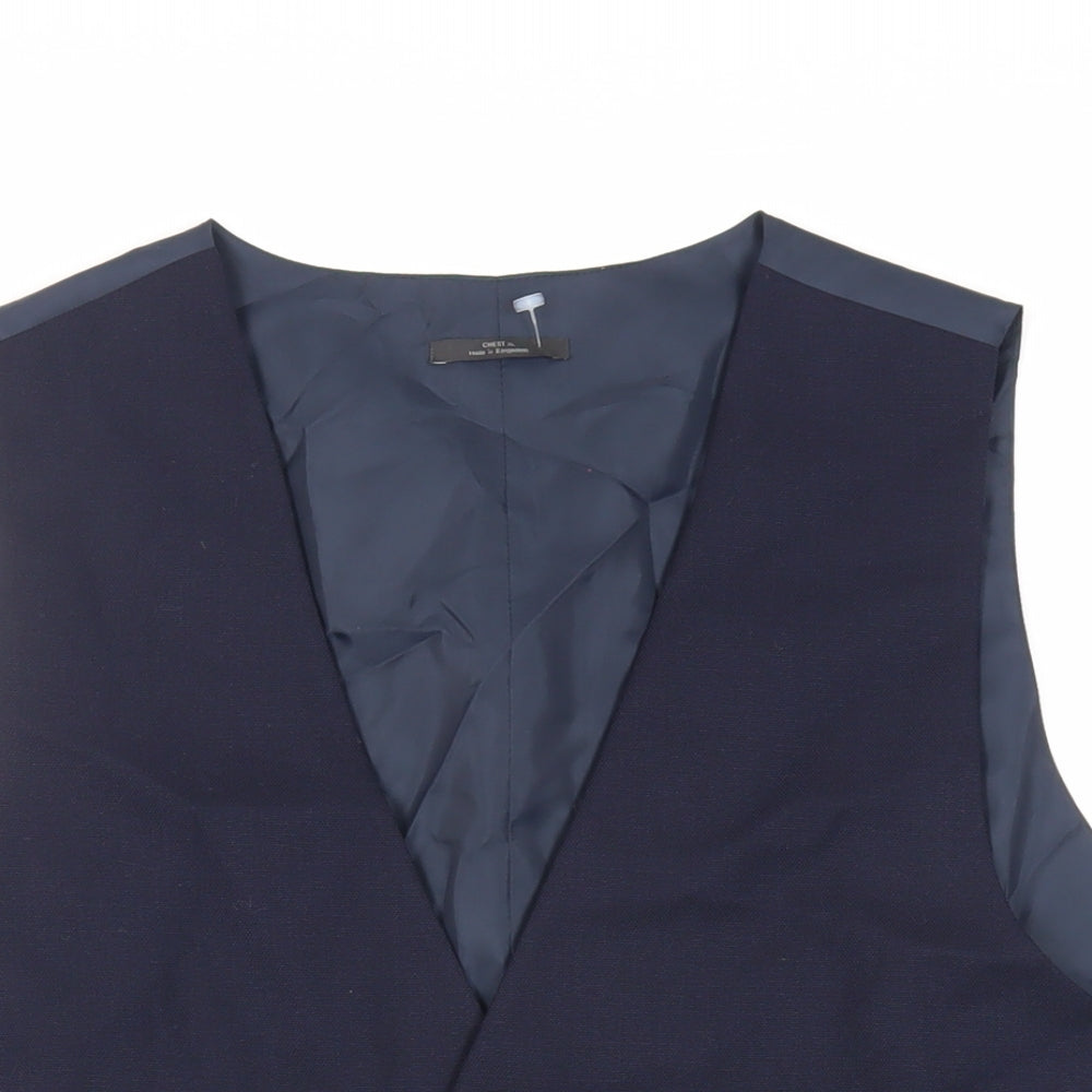 Marks and Spencer Mens Blue Wool Jacket Suit Waistcoat Size 46 Regular