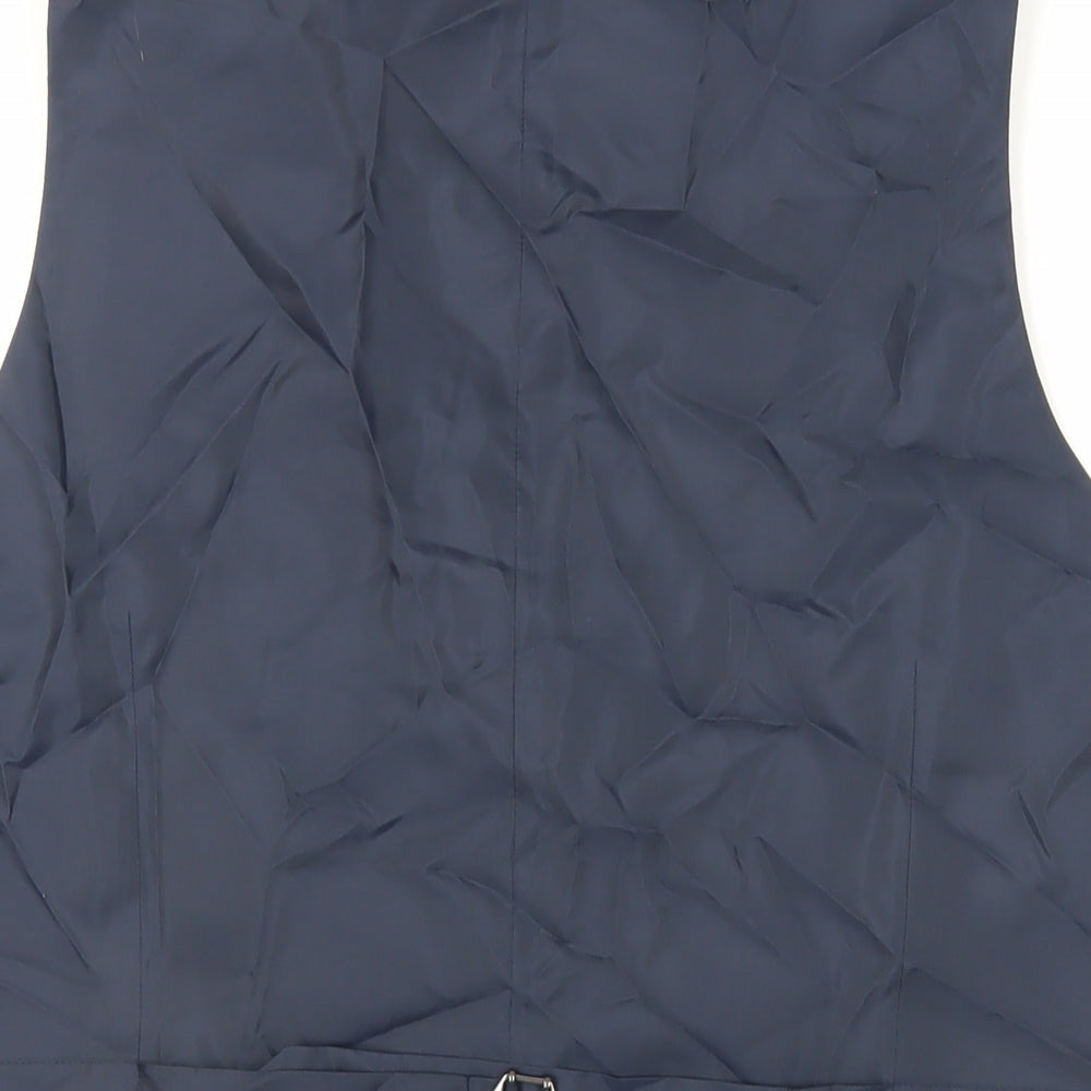 Marks and Spencer Mens Blue Wool Jacket Suit Waistcoat Size 46 Regular