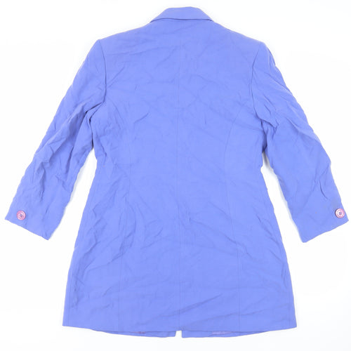 Principles Womens Blue Overcoat Coat Size 14 Button