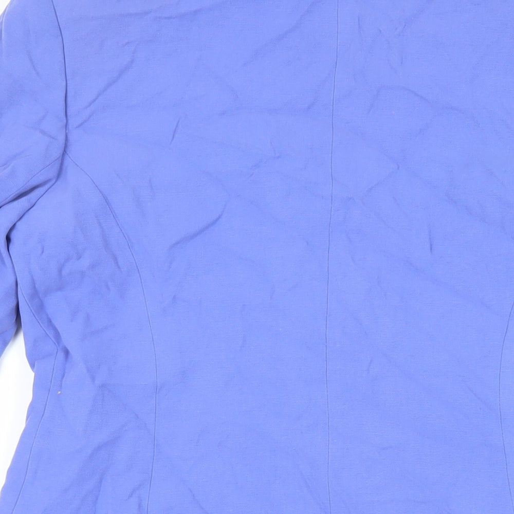 Principles Womens Blue Overcoat Coat Size 14 Button