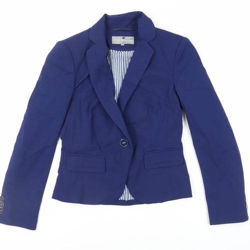 Marks and Spencer Womens Blue Jacket Blazer Size 10 Button