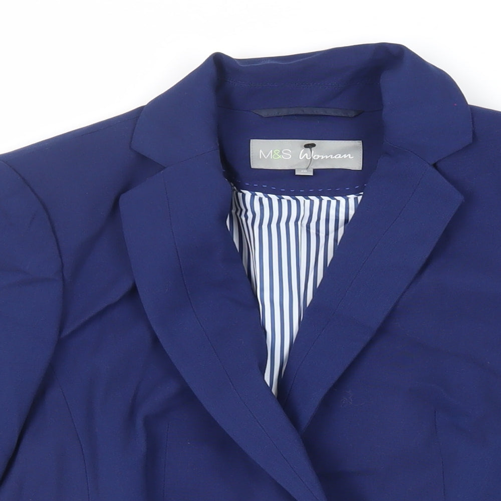 Marks and Spencer Womens Blue Jacket Blazer Size 10 Button