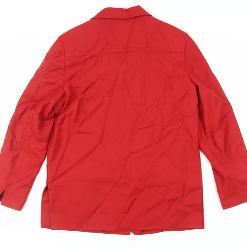 Steinbock Womens Red Jacket Blazer Size M Button - Vintage