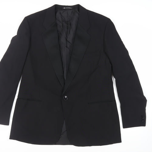 Chatsworth Mens Black Polyester Tuxedo Suit Jacket Size 46 Regular