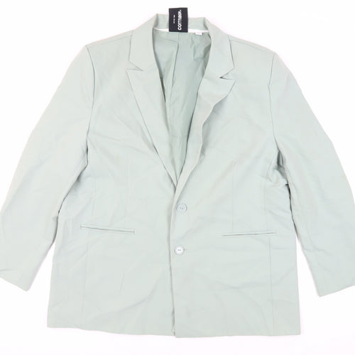 COLLUSION Womens Green Jacket Blazer Size 14 Button