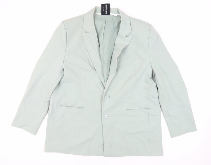 COLLUSION Womens Green Jacket Blazer Size 14 Button