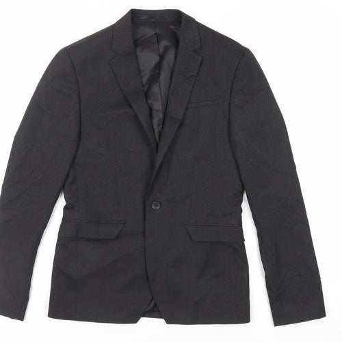 Label Lab Mens Black Polyester Jacket Suit Jacket Size 36 Regular
