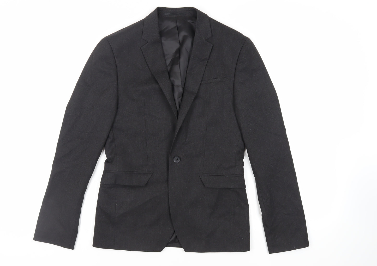 Label Lab Mens Black Polyester Jacket Suit Jacket Size 36 Regular
