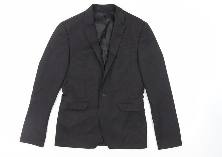 Label Lab Mens Black Polyester Jacket Suit Jacket Size 36 Regular