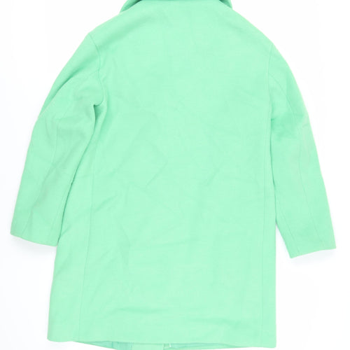 Marks and Spencer Womens Green Overcoat Coat Size 10 Button