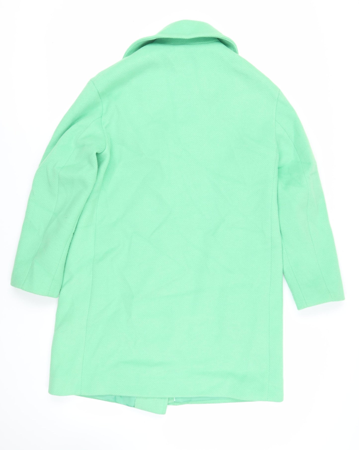Marks and Spencer Womens Green Overcoat Coat Size 10 Button