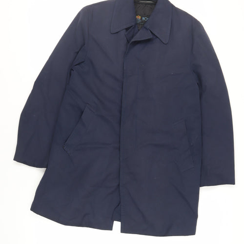 Hornes Mens Blue Overcoat Coat Size S Button