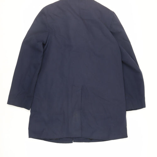 Hornes Mens Blue Overcoat Coat Size S Button