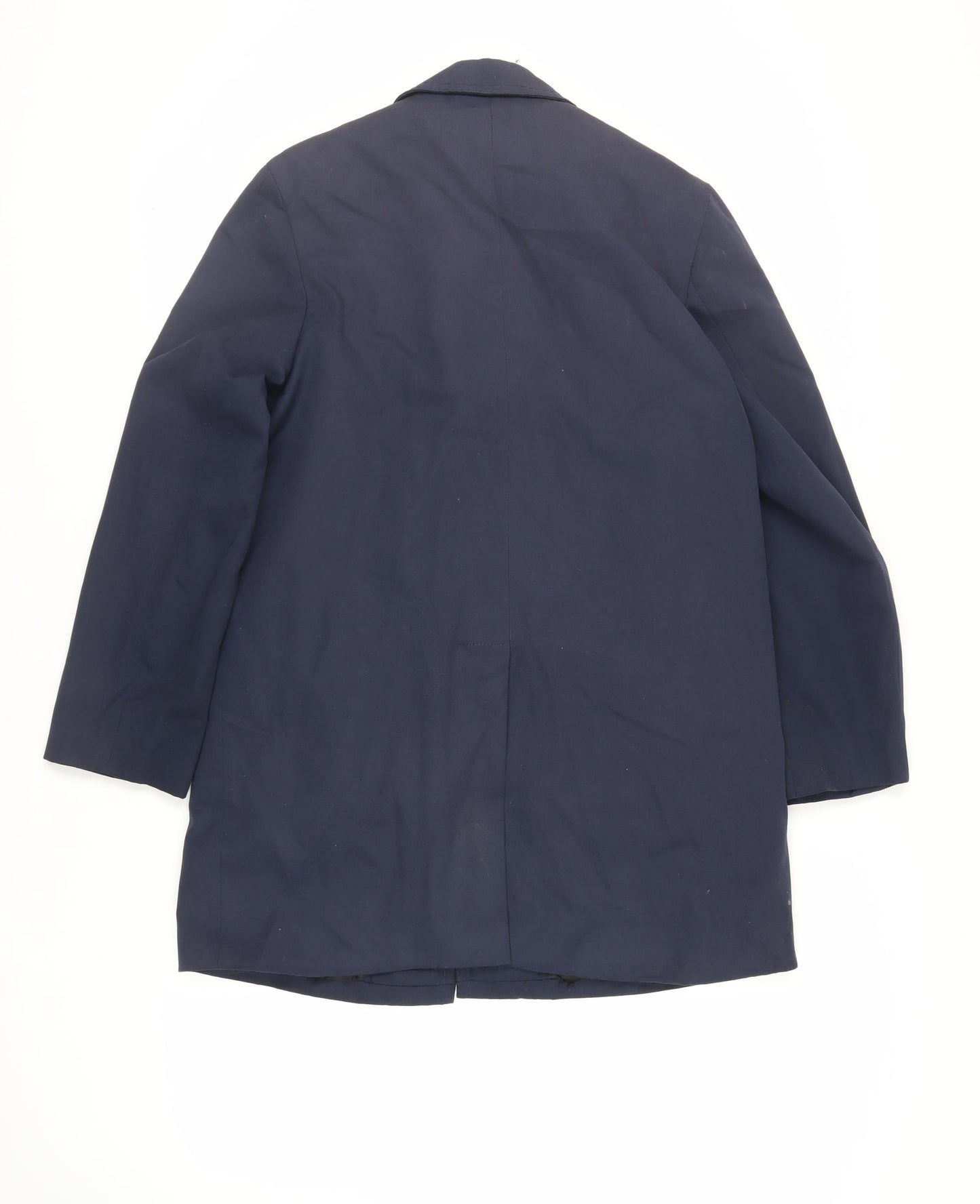 Hornes Mens Blue Overcoat Coat Size S Button