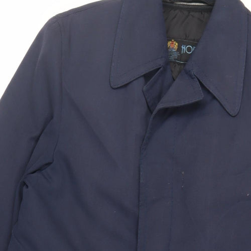 Hornes Mens Blue Overcoat Coat Size S Button