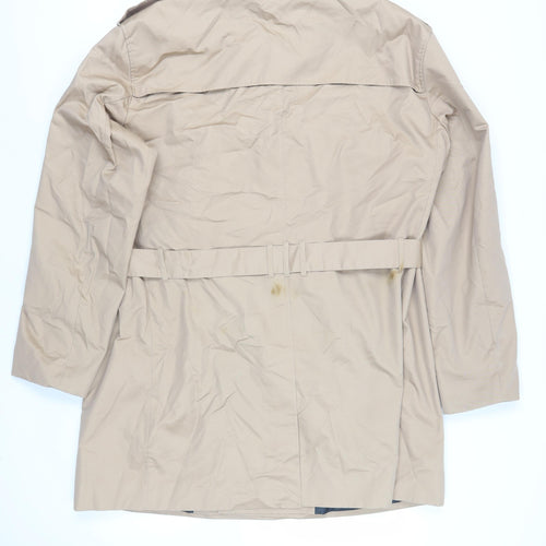 River Island Mens Beige Trench Coat Coat Size 2XL Button