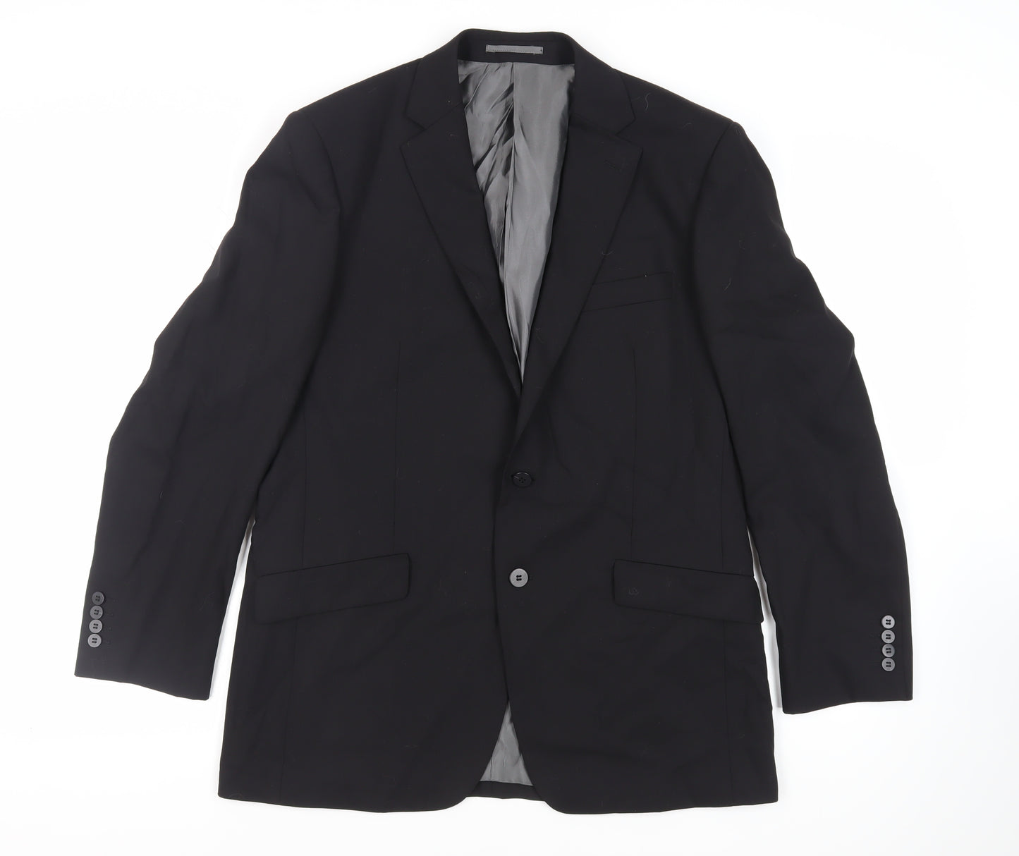 Pierre Cardin Mens Black Wool Jacket Suit Jacket Size 40 Regular
