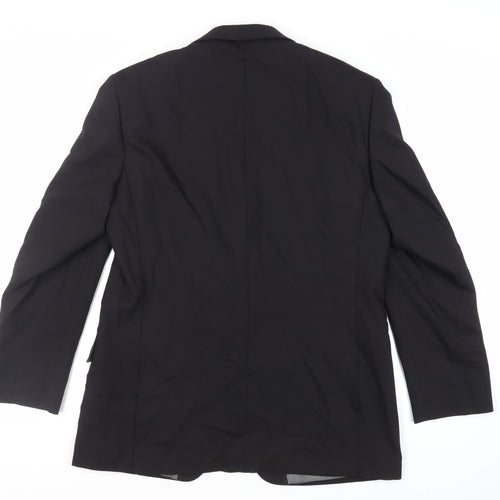 Pierre Cardin Mens Black Wool Jacket Suit Jacket Size 40 Regular