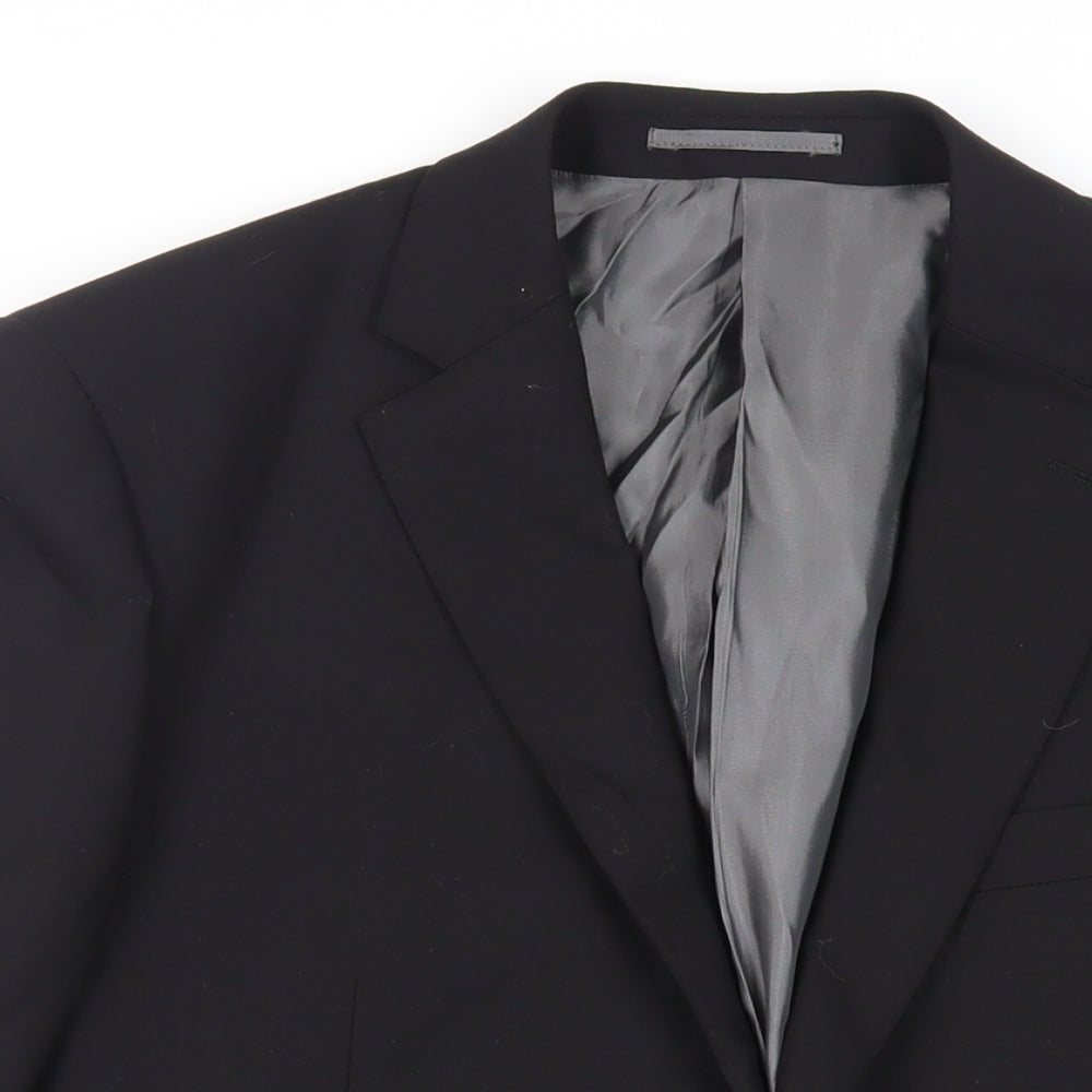 Pierre Cardin Mens Black Wool Jacket Suit Jacket Size 40 Regular
