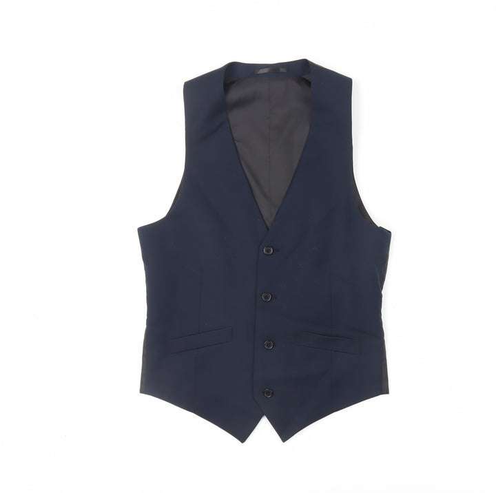 OneSixFive Mens Blue Polyester Jacket Suit Waistcoat Size 36 Regular
